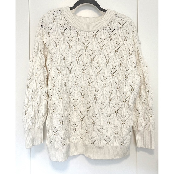 Penningtons Sweaters - Penningtons Cable Knit Open Weave Sweater in Cream Size 1X